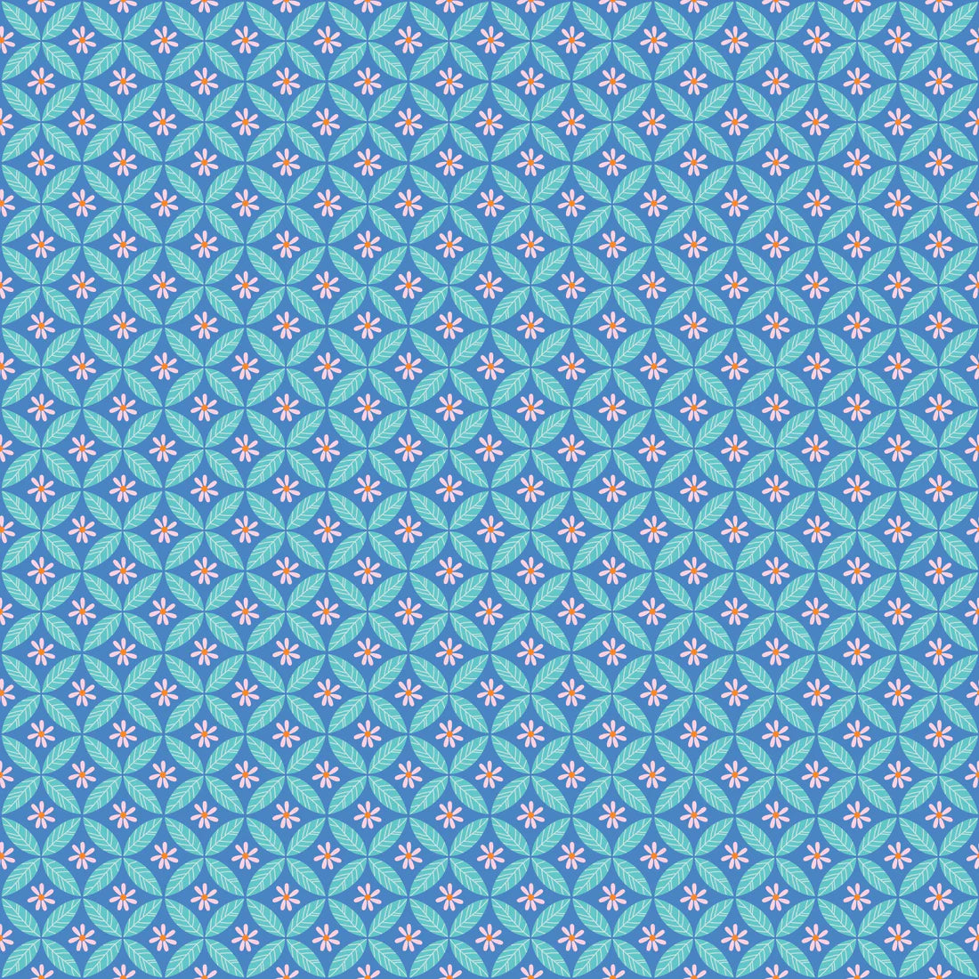 Under the Canopy Blue Circle of Leaf - Riley Blake Designs - *OOP