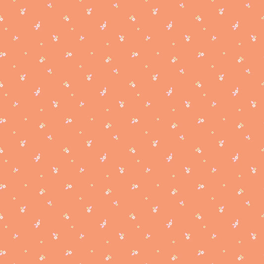 Community Coral Ditzy Flowers - Riley Blake Designs - *OOP