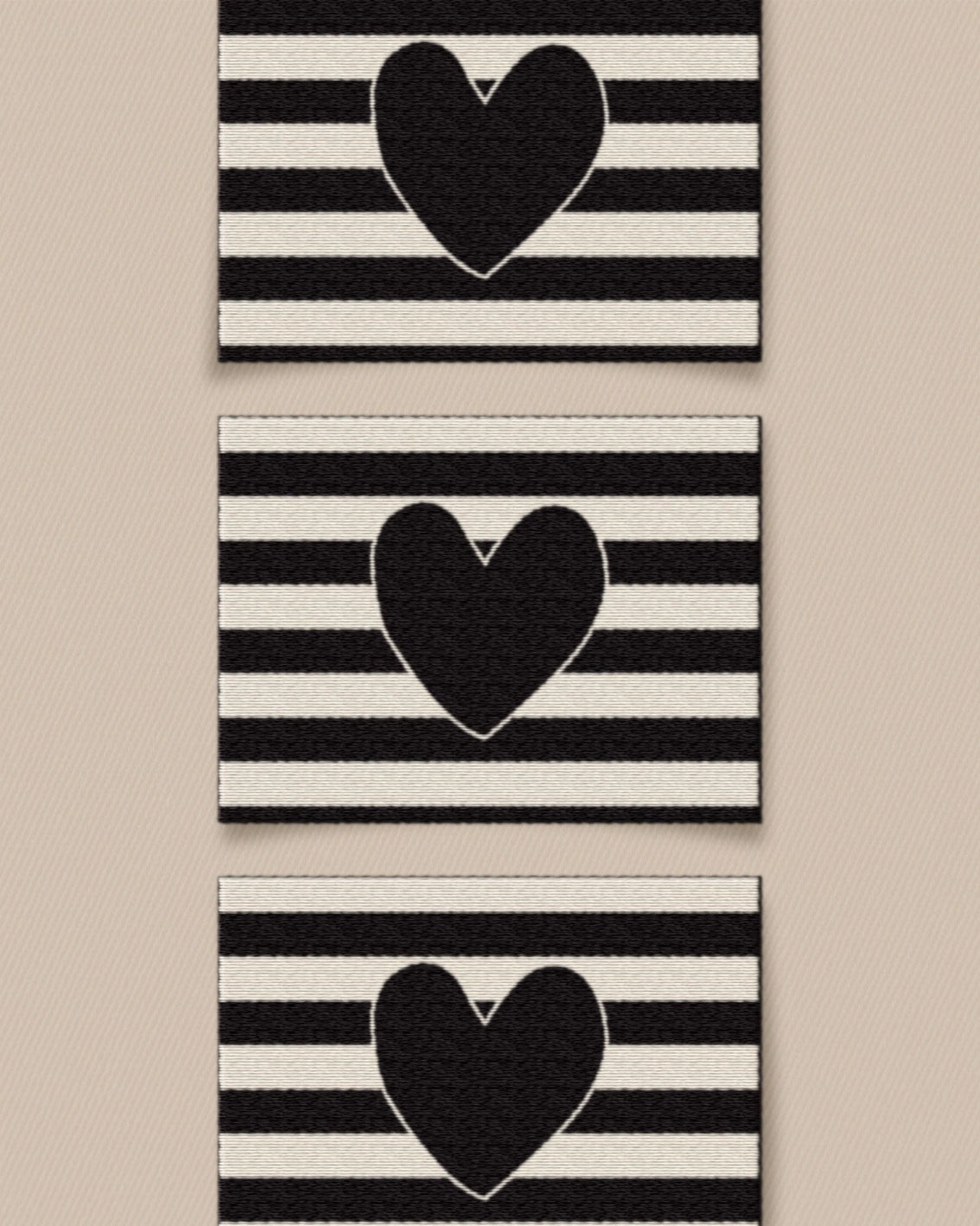 Black Heart Large Garment Woven Labels by Matchy Matchy Sewing Club
