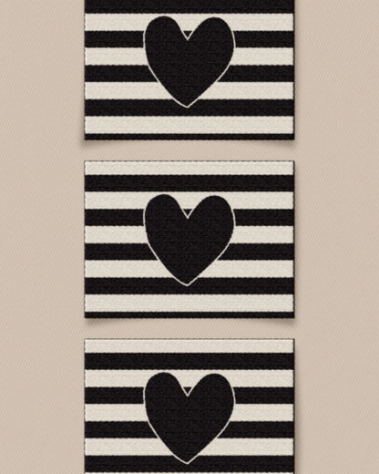 Black Heart Large Garment Woven Labels by Matchy Matchy Sewing Club