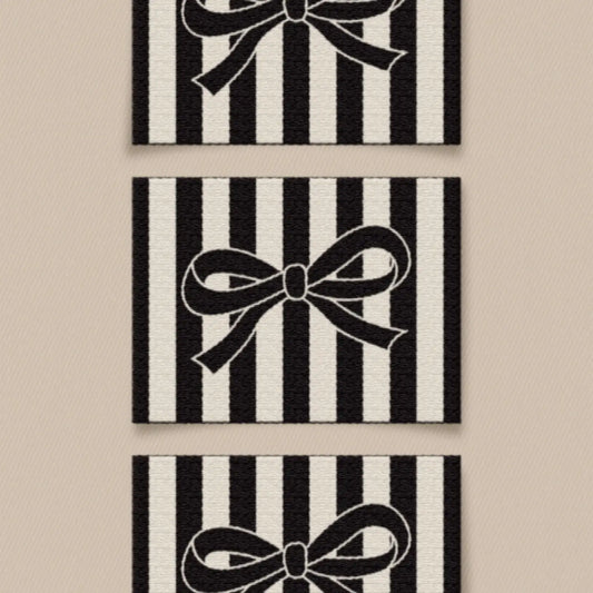 Black Bow Large Garment Woven Labels by Matchy Matchy Sewing Club