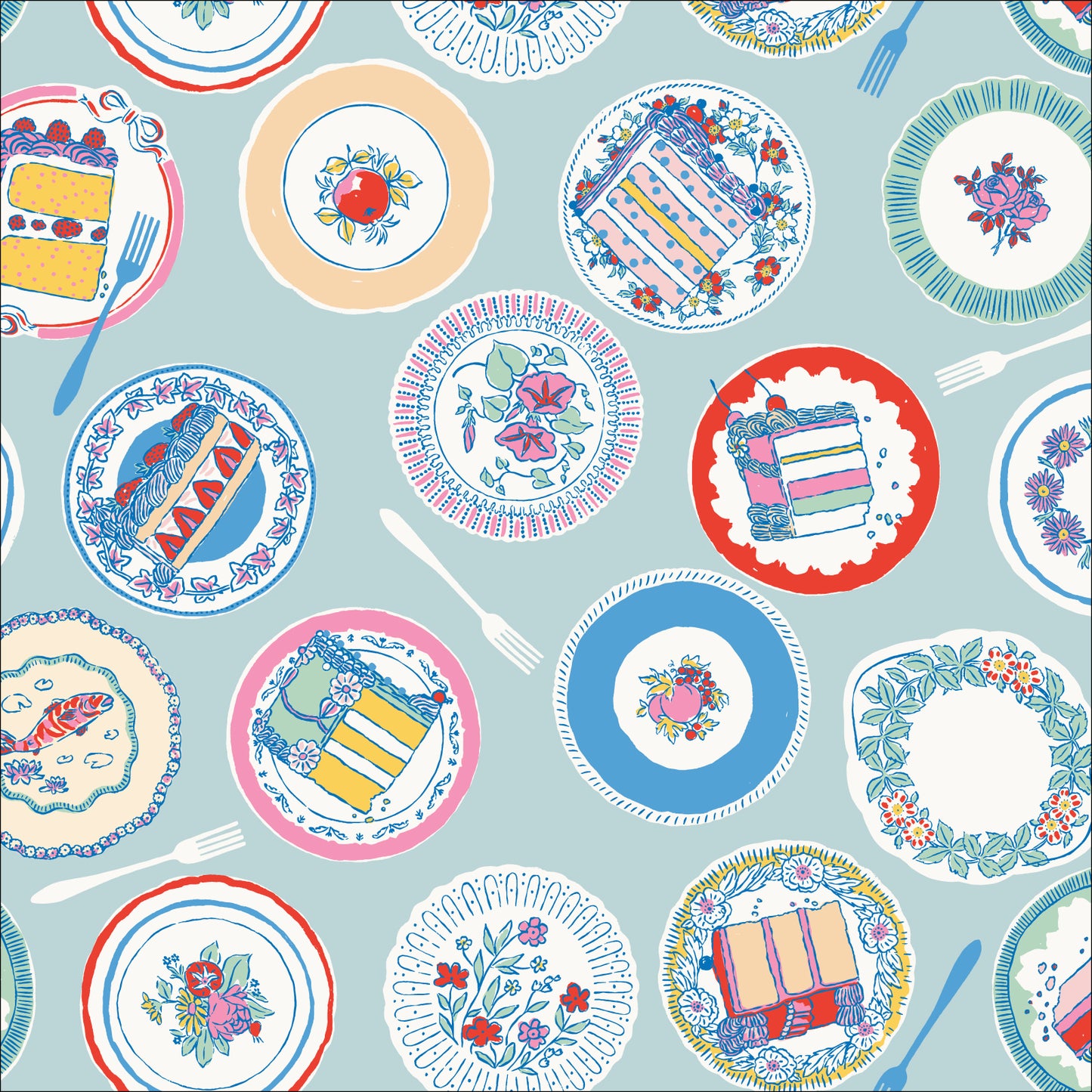 Piece of Cake - BABY BLUE - Buttercream - Cloud 9 Fabrics - ORGANIC COTTON