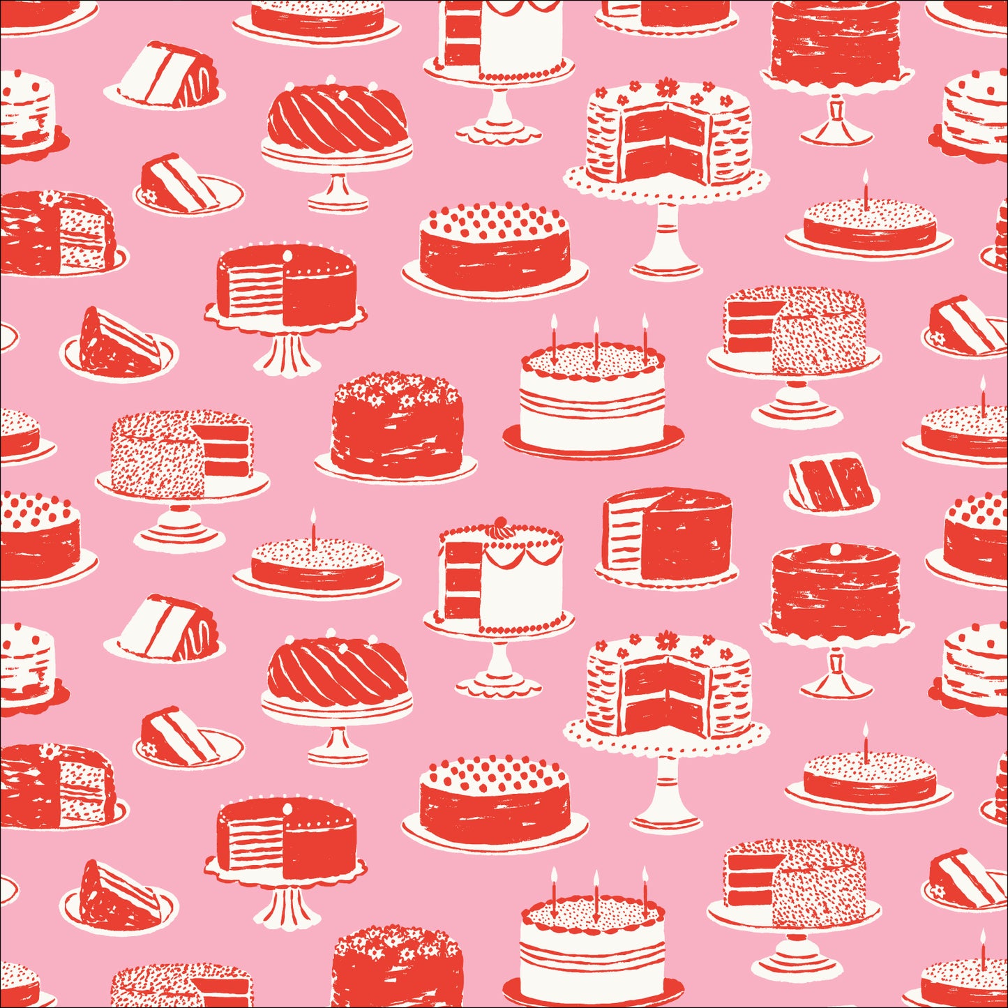 Bakery Cakes - PINK/RED - Buttercream - 5 Yard Backing