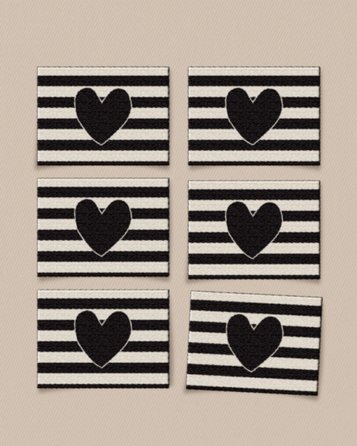 Black Heart Large Garment Woven Labels by Matchy Matchy Sewing Club