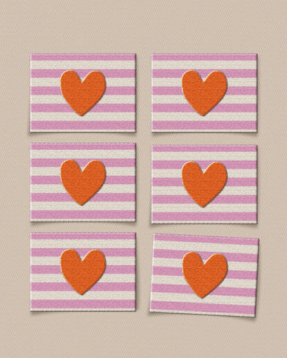 Red Heart Large Garment Woven Labels by Matchy Matchy Sewing Club