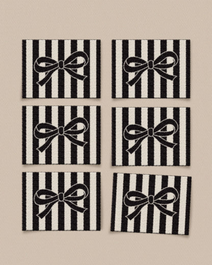 Black Bow Large Garment Woven Labels by Matchy Matchy Sewing Club