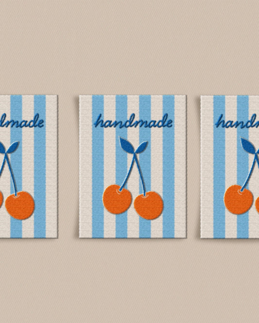 Handmade Cherry Large Garment Woven Labels by Matchy Matchy Sewing Club