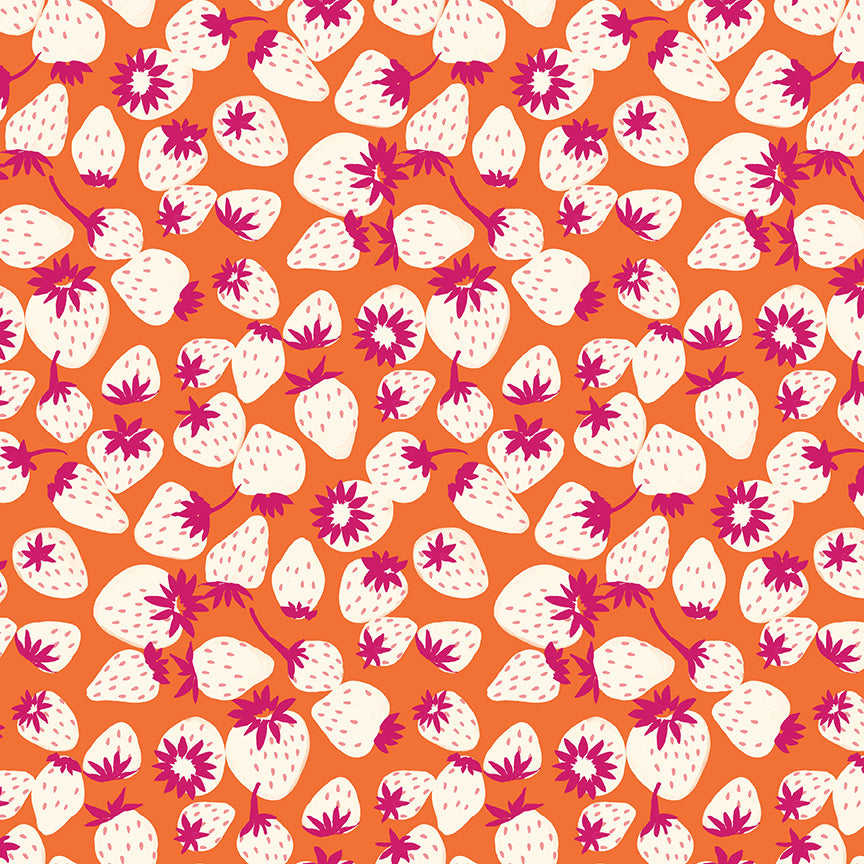 Eden Strawberries Orange - 5 Yards for Backing