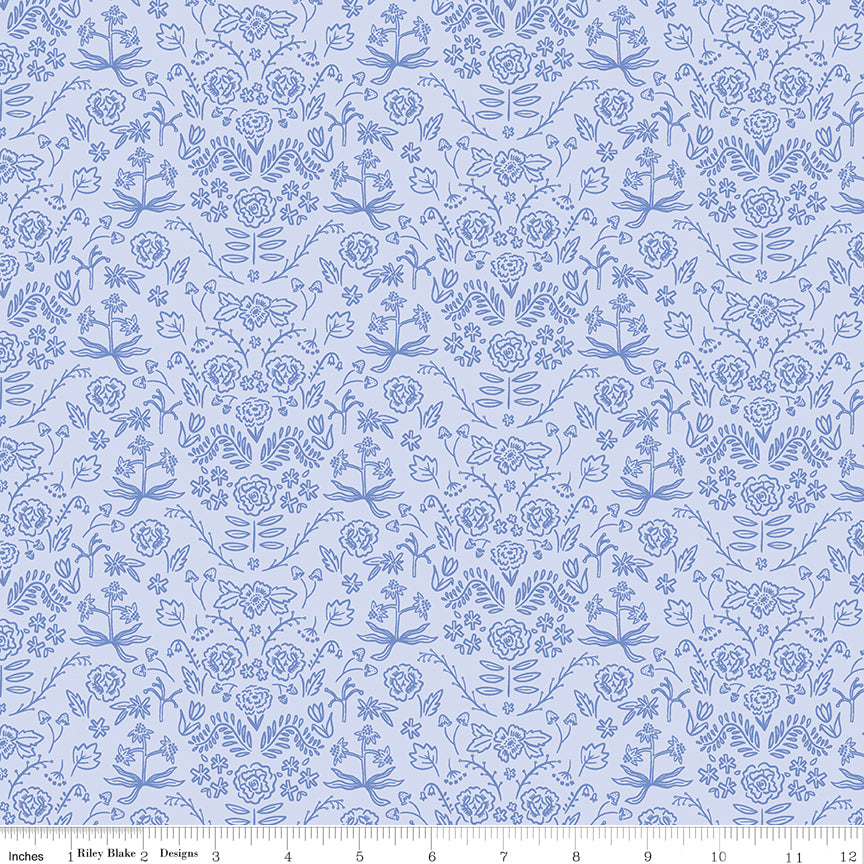 Chloe Damask in Light Blue