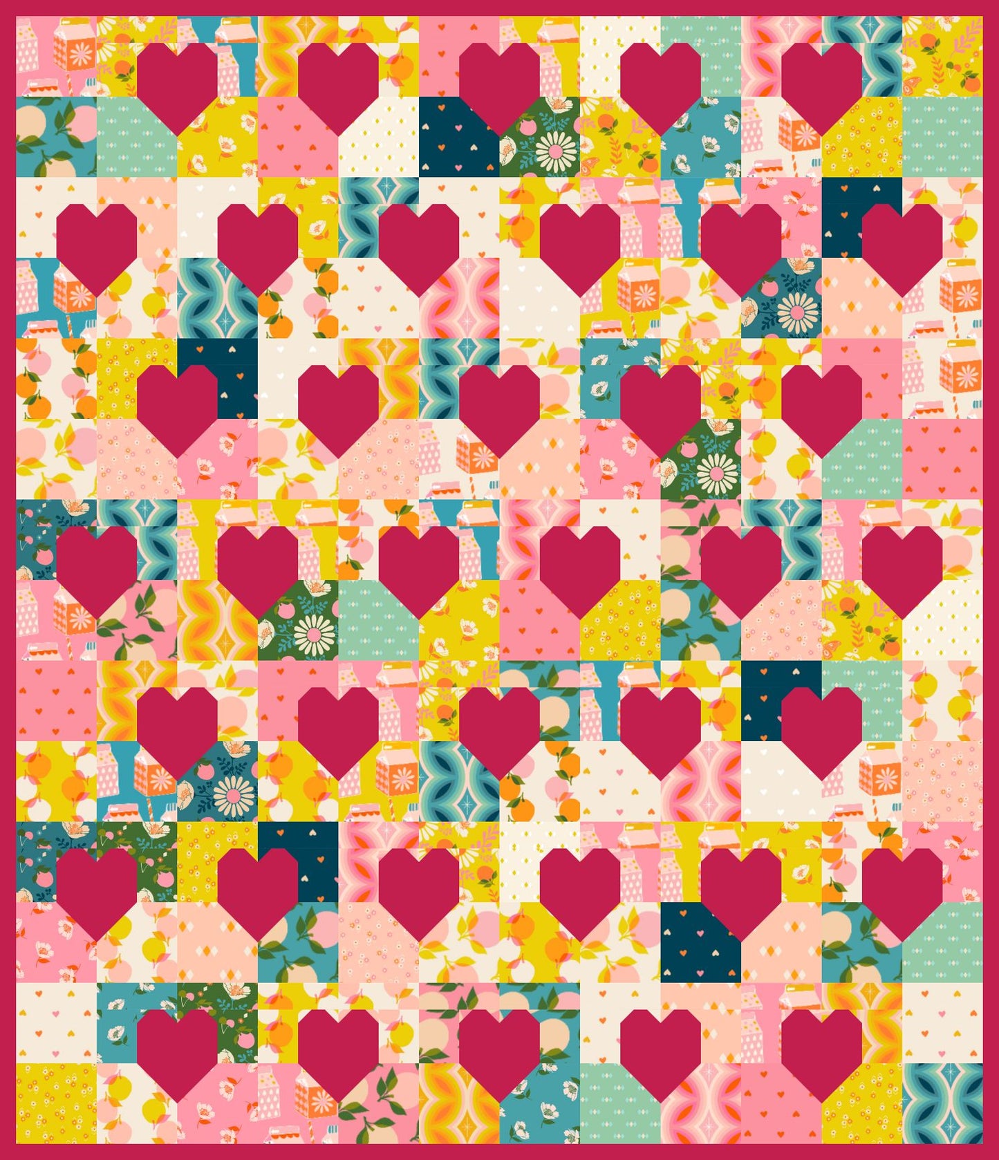 Patchwork Hearts Quilt Kit - Two Variations