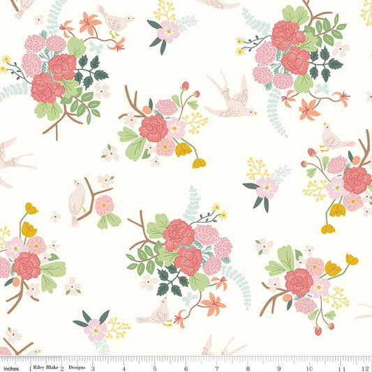 Emma Cream Main Floral - Riley Blake Designs - *OOP
