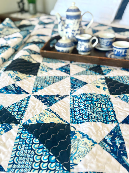 China Blue Quilt Kit - Legendary Love - Maizie Pattern - Includes Backing and Paper Pattern