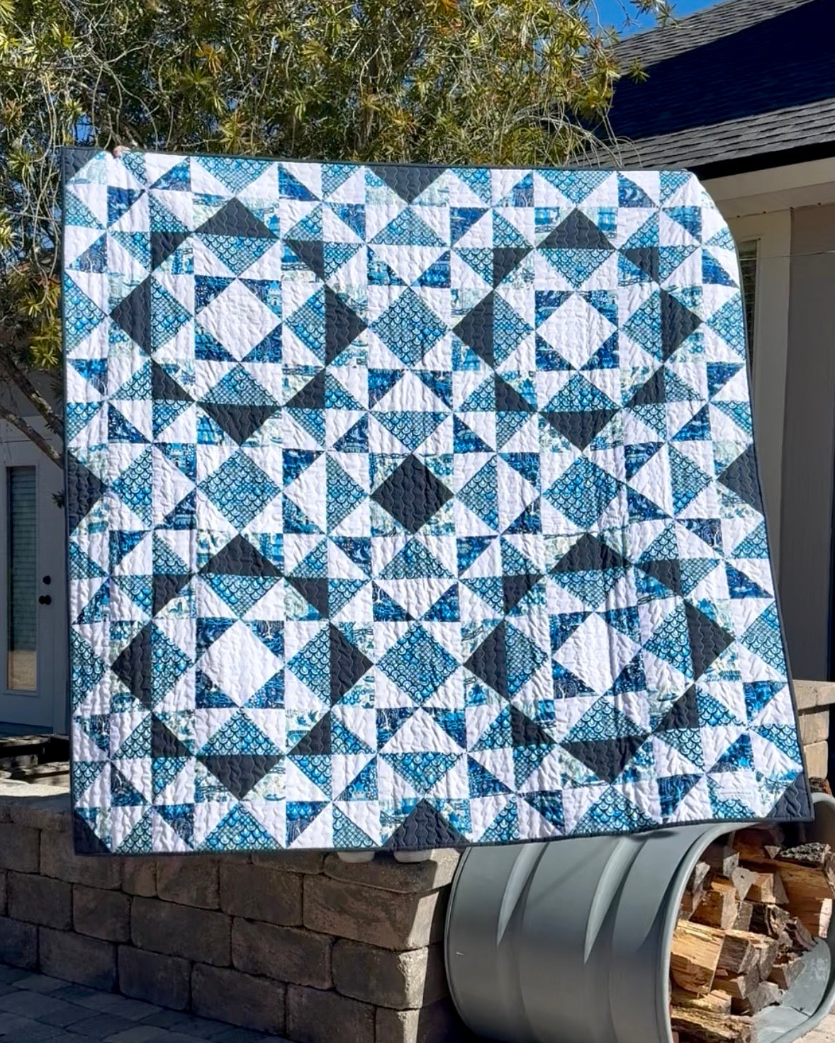 China Blue Quilt Kit - Legendary Love - Maizie Pattern - Includes Backing and Paper Pattern