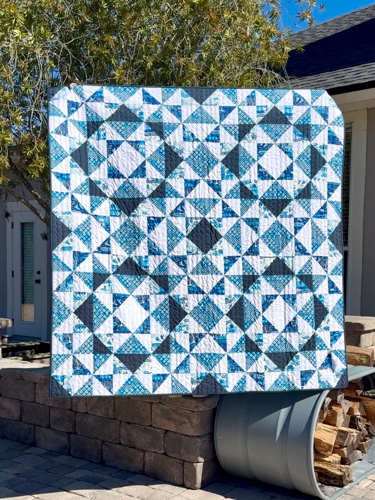 China Blue Quilt Kit - Legendary Love - Maizie Pattern - Includes Backing and Paper Pattern
