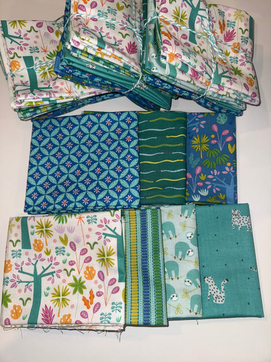 Riley Blake *Out of Print* Under the Canopy, Citrus and Mint Designs, 7 Piece FQB