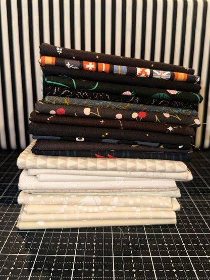 Ghost Party Quilt Kit Black and White (Scrappy Ghost)