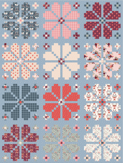 Knitted Blooms Quilt Kit - Multiple Variations