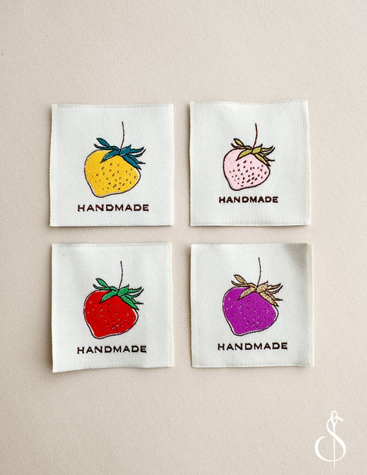 Assorted Strawberry - Handmade - Woven Labels
