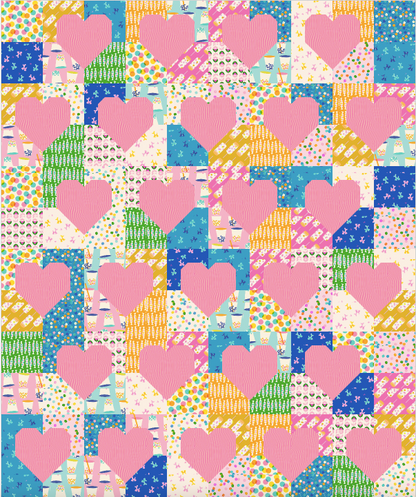 Patchwork Hearts II Quilt Kit - Multiple Variations