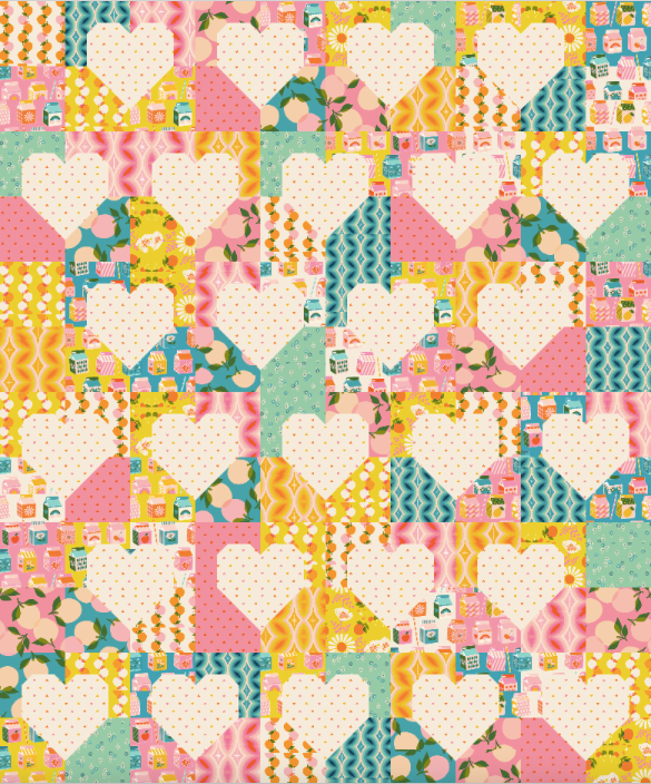 Patchwork Hearts II Quilt Kit - Multiple Variations