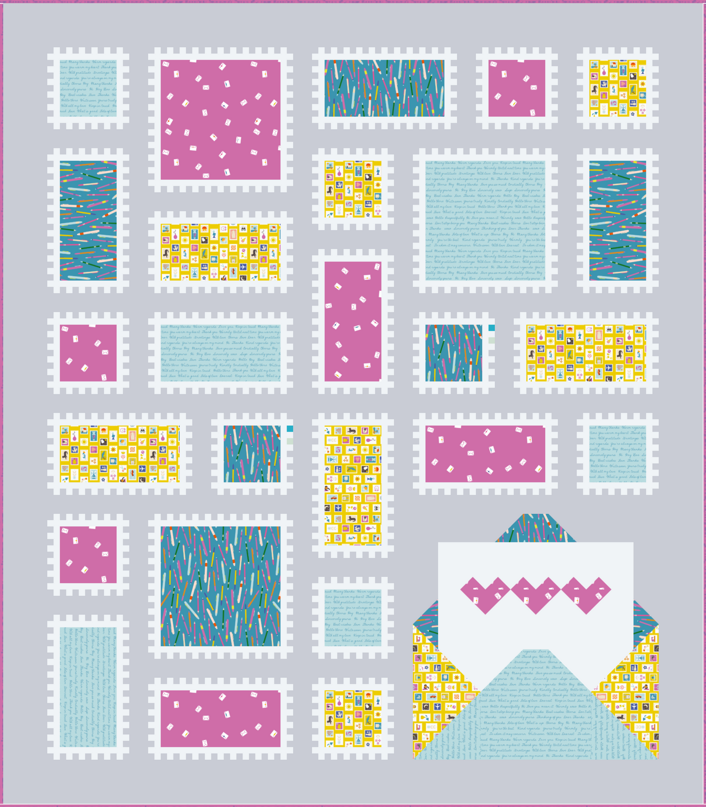 Happy Mail Quilt Kit - with Salutations Collection from Rashida Coleman Hale