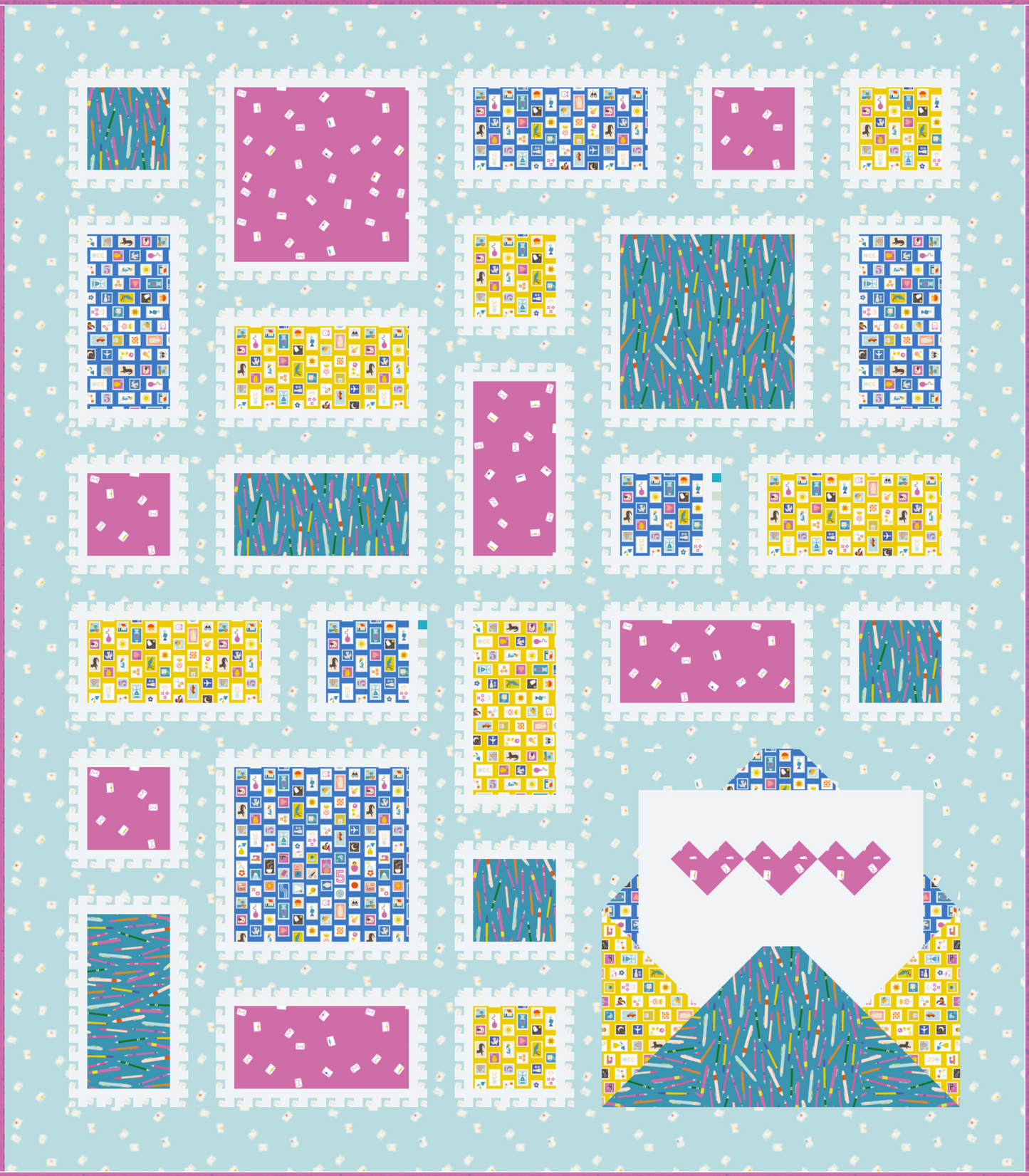 Happy Mail Quilt Kit - with Salutations Collection from Rashida Coleman Hale