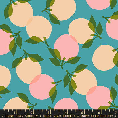 Juicy Tumbling Peach in Dark Turquoise - Ruby Star Society