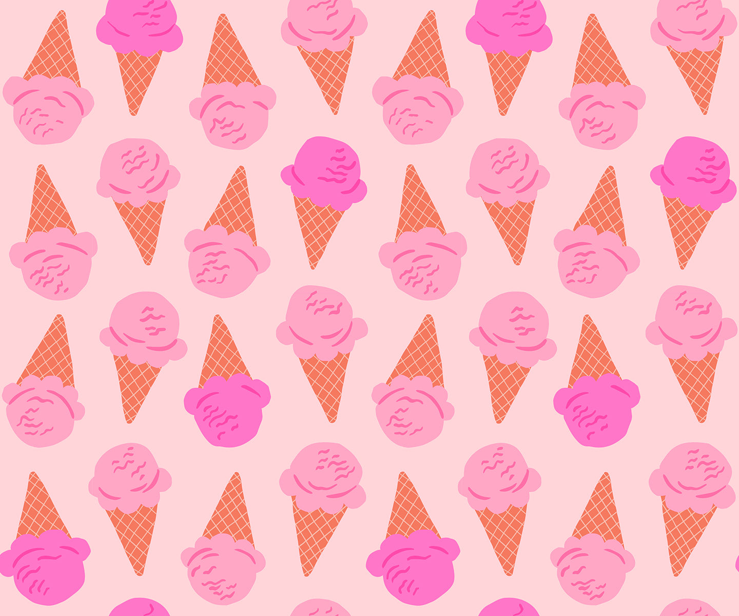 Sugar Cone Cotton Candy Pink Ice Cream