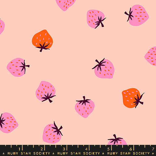 Strawberry Toss in Pale Peach - Strawberry Collection by Kimberly Kight