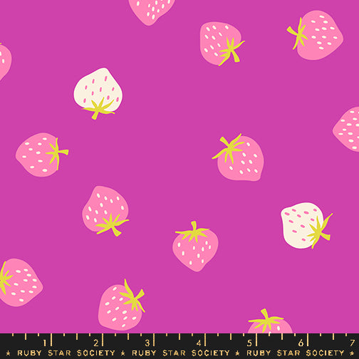 Strawberry Toss in Berry - Strawberry Collection by Kimberly Kight