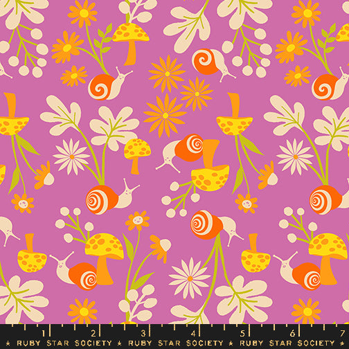 Snail Garden in Heliotrope - Animal Animal Collaborative Collection