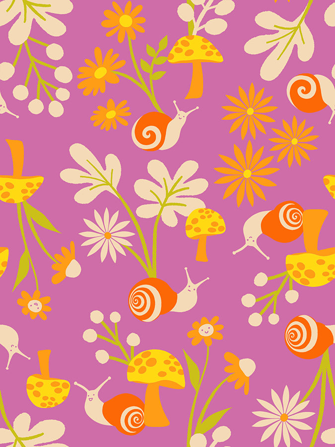 Snail Garden in Heliotrope - Animal Animal Collaborative Collection