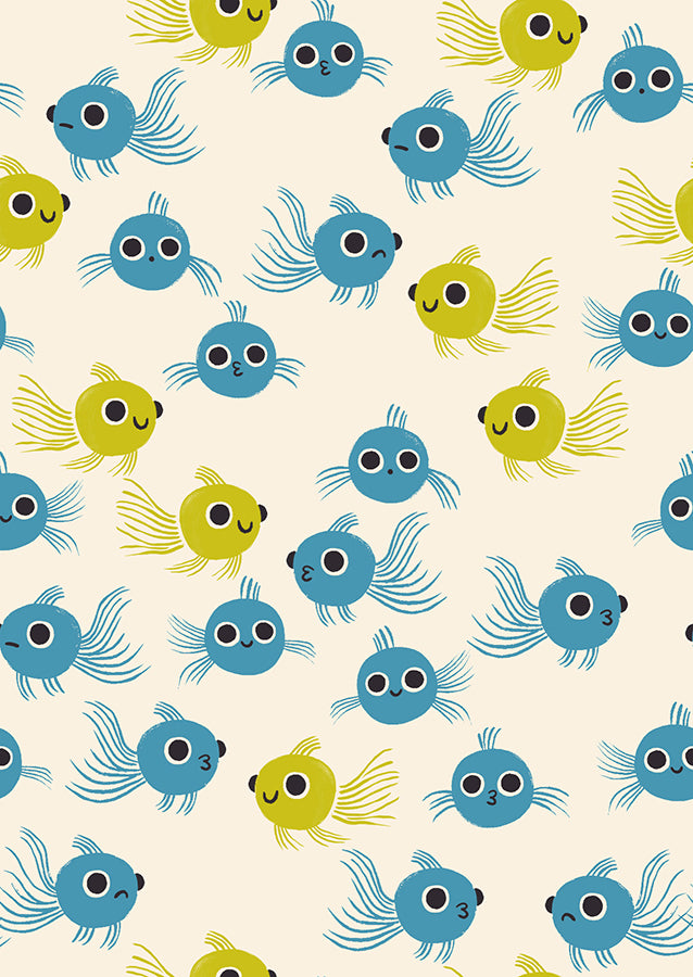 Goldfish in Vintage Blue - Animal Animal Collaborative Collection