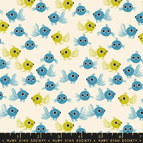 Goldfish in Vintage Blue - Animal Animal Collaborative Collection