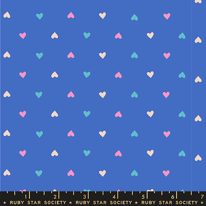 Ditsy Hearts in Lapis - Best Day Ever Collection by Melody Miller