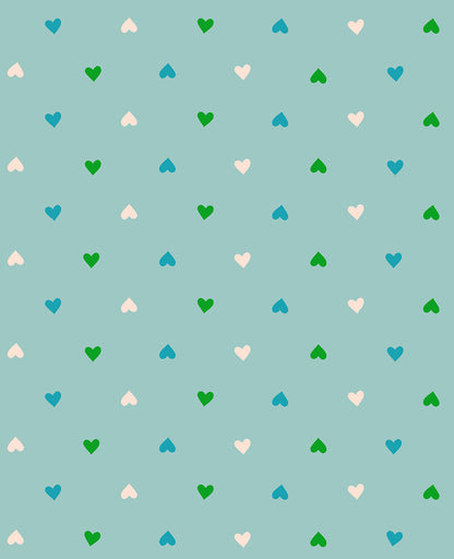 Ditsy Hearts in Turquiose - Best Day Ever Collection by Melody Miller