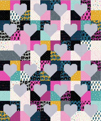 Patchwork Hearts II Quilt Kit - Multiple Variations