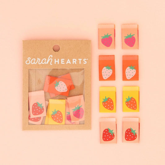 Strawberry Multipack - Sarah Hearts Woven Labels