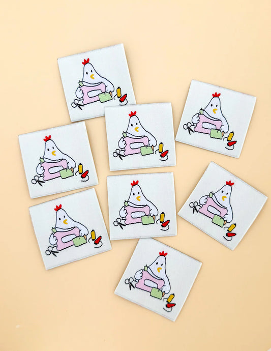 Sewing Chicken Woven Labels by Minki Kim