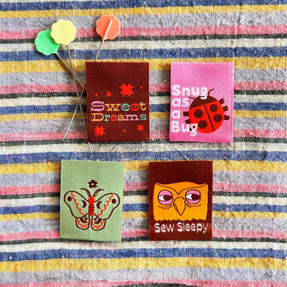 Sleepy Head Pack Sew-in Folded Woven Labels by Cotton and Ochre