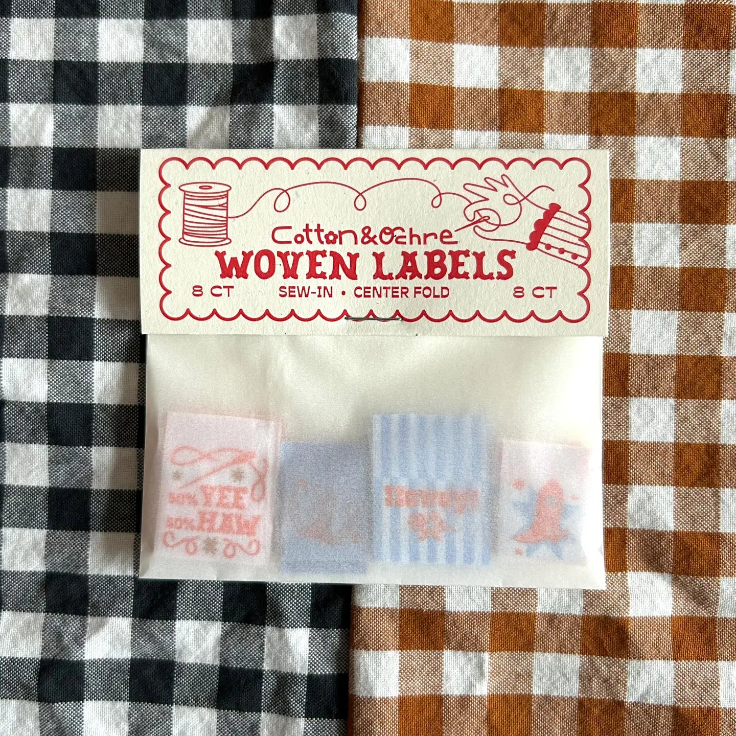 Yee Haw Pack Sew-in Folded Woven Labels by Cotton and Ochre
