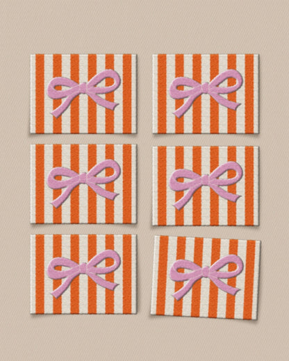Pink Bow Large Garment Woven Labels by Matchy Matchy Sewing Club