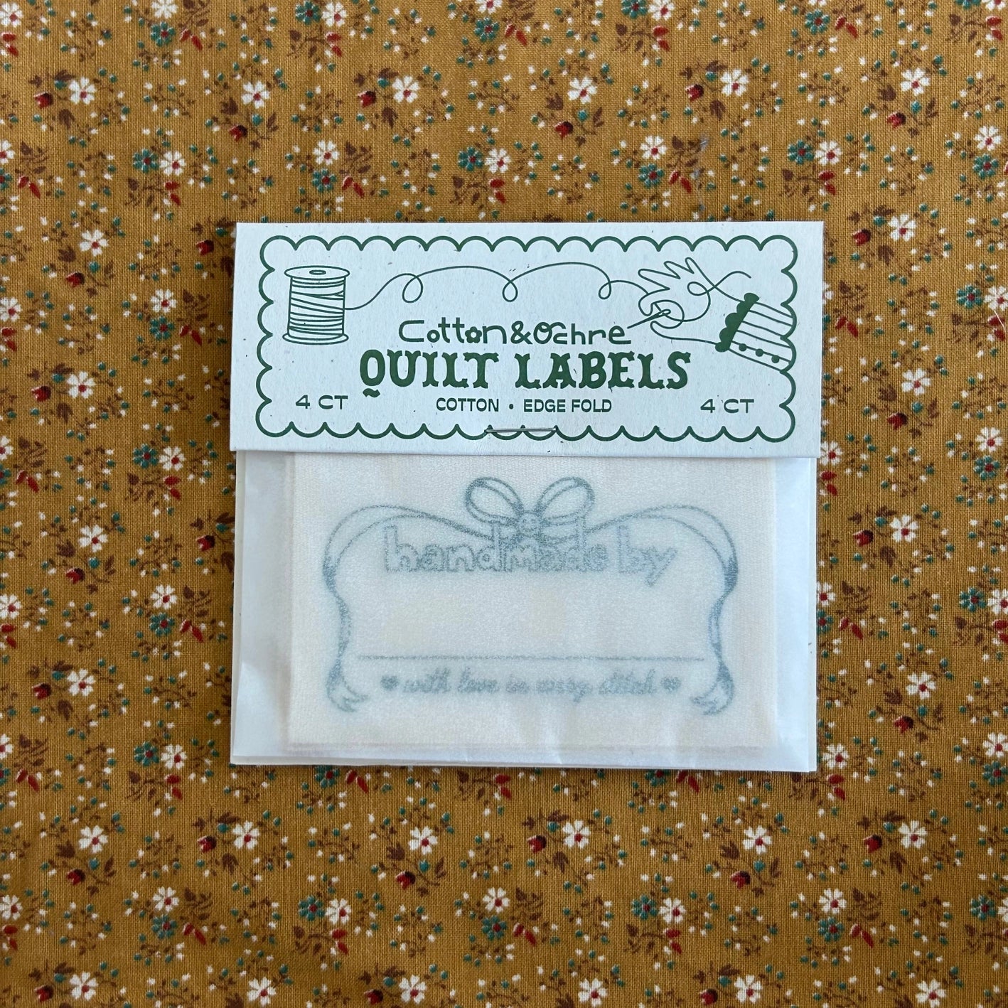 Happy Bow Quilt Labels by Cotton and Ochre