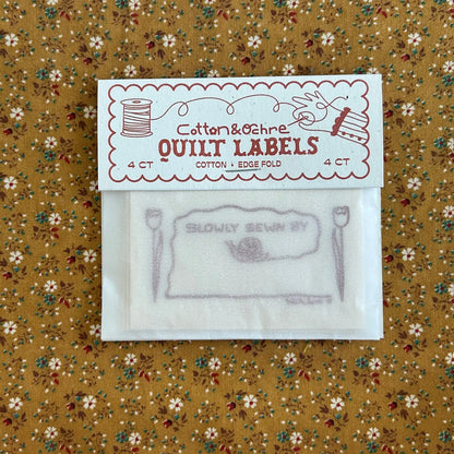 Sewn Slow Quilt Labels by Cotton and Ochre