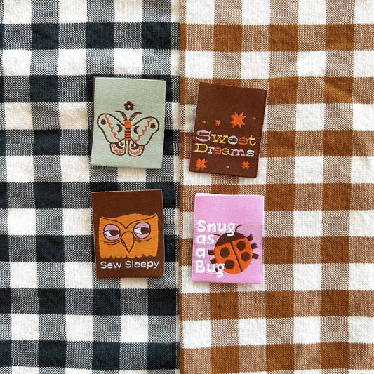 Sleepy Head Pack Sew-in Folded Woven Labels by Cotton and Ochre