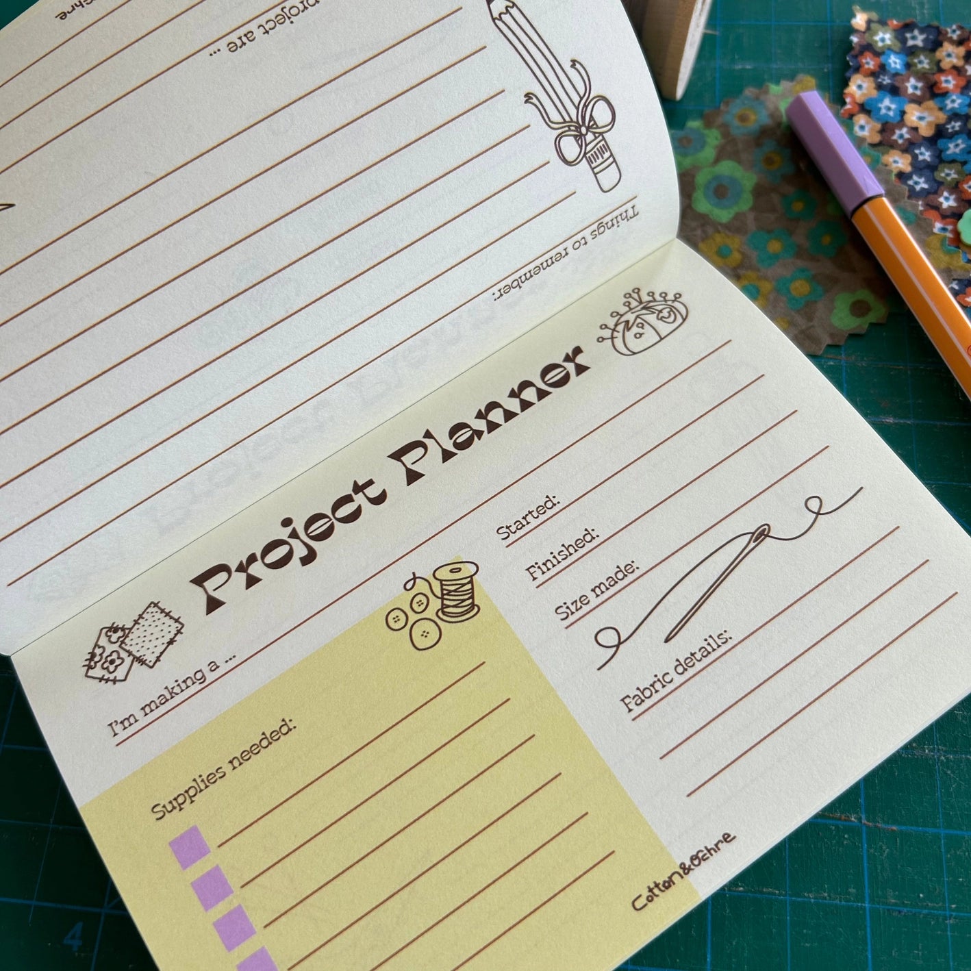Project Planner Notepad by Cotton and Ochre