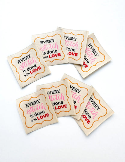 Every Stitch is Done with Love Woven Labels by Minki Kim