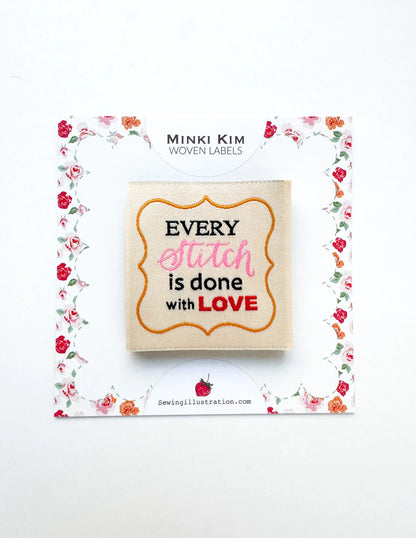 Every Stitch is Done with Love Woven Labels by Minki Kim