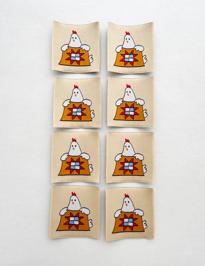 Quilter Chicken Woven Labels by Minki Kim