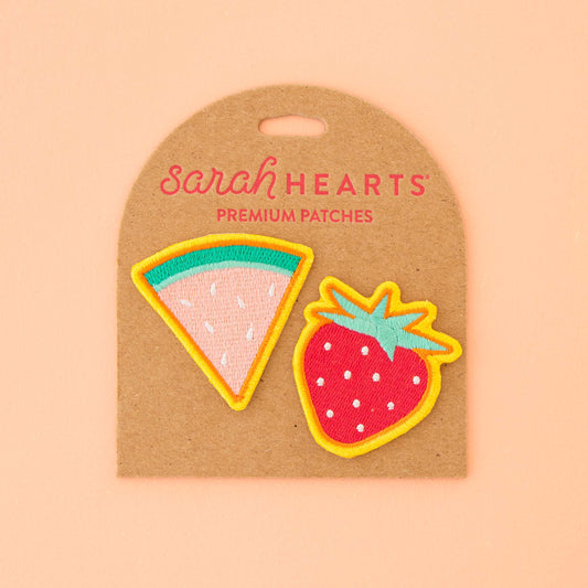 Embroidered Patches - Watermelon & Strawberry - 2 Pack by Sarah Hearts